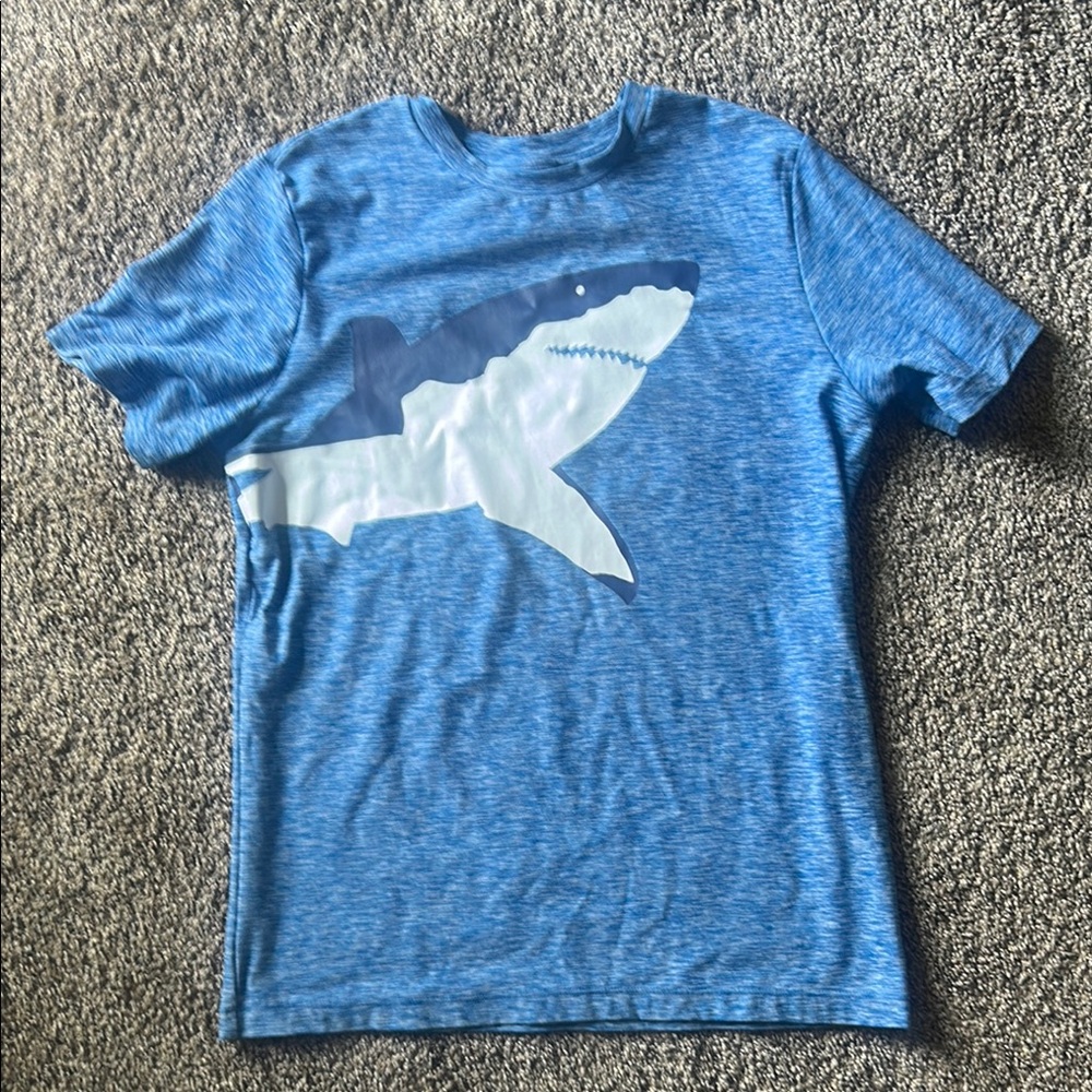 Hanna Andersson Blue Short Sleeve Tee with Bird Graphic
